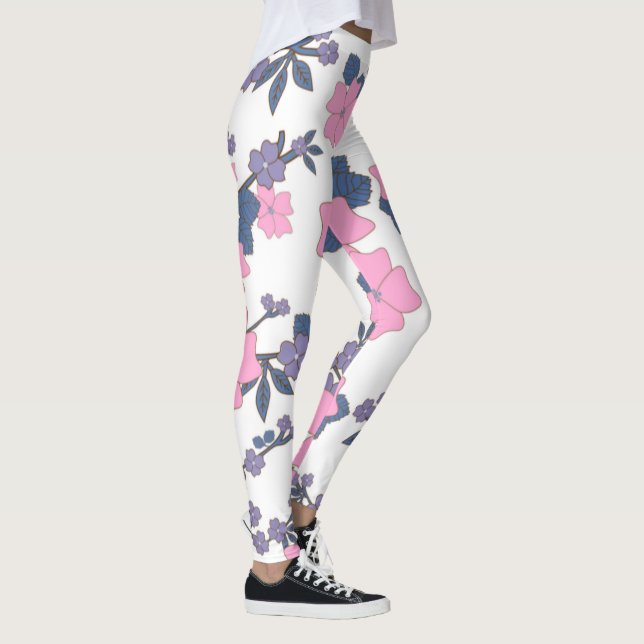 PINK AND PURPLE FLOWER PATTERN LEGGINGS (Right)