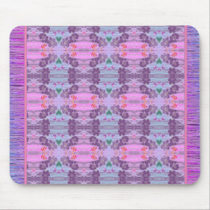 Pink And Purple Flowered Pattern Designer Mouse Pad