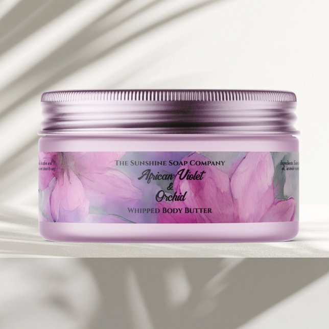 Pink and Purple Flowers Wraparound Jar Label (Creator Uploaded)
