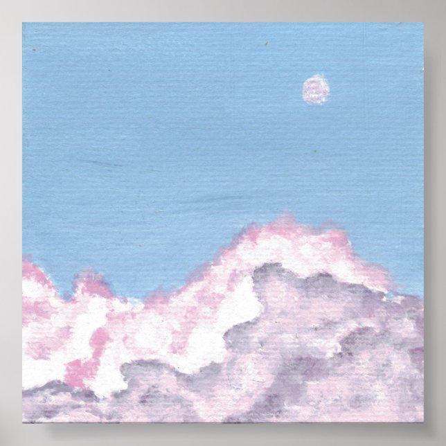 Pink and Purple Fluffy Clouds Print (Front)