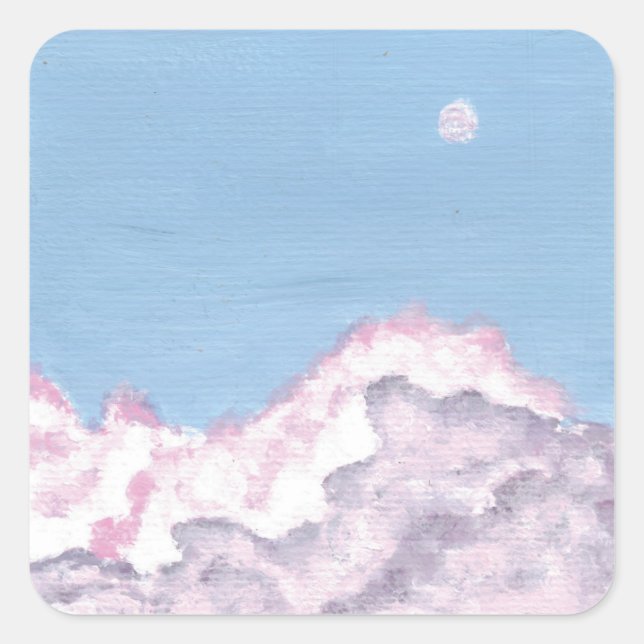 Pink and Purple Fluffy Clouds Stickers (Front)