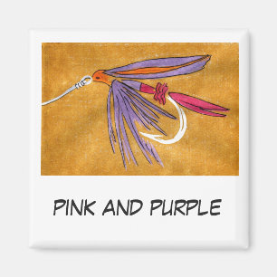 "Pink and Purple" Fly Fishing Art Magnet