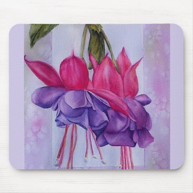 PINK AND PURPLE FUSCHIAS MOUSEPAD (Front)