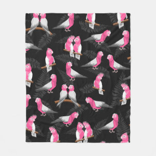 Pink and purple galah parrot pattern fleece blanket