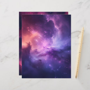 Pink and Purple Galaxy Background Scrapbook Paper