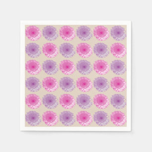 Pink and purple gerber floral pattern napkin