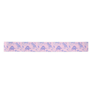 Pink and Purple Girls Dinosaur Gift Satin Ribbon