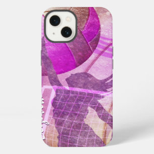Pink and purple girls' volleyball iPhone case
