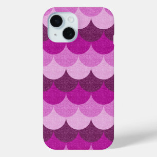 Pink and Purple Glittery Mermaid Scales Pattern iPhone 15 Case