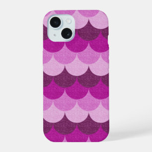 Pink and Purple Glittery Mermaid Scales Pattern iPhone 15 Case