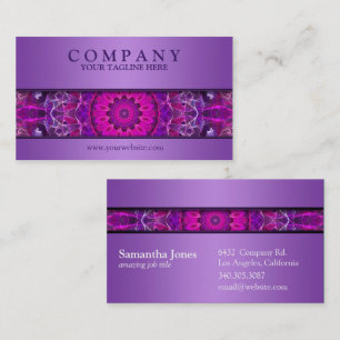 Pink and Purple glowing mandala -purple modern Business Card