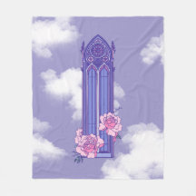 Pink and Purple Gothic Pastel Window with Peonies