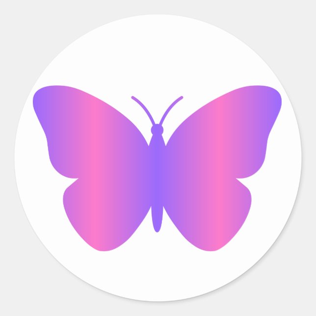 Pink and Purple Gradient Butterfly Sticker (Front)