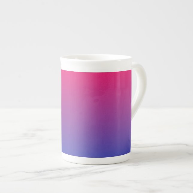 Pink and Purple Gradient Colours Bone China Mug (Front Right)