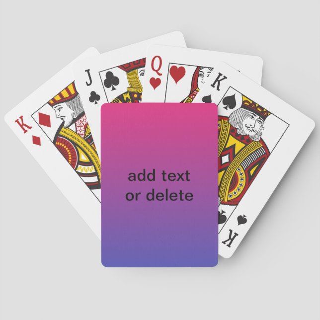 Pink and Purple Gradient Colours Playing Cards (Back)