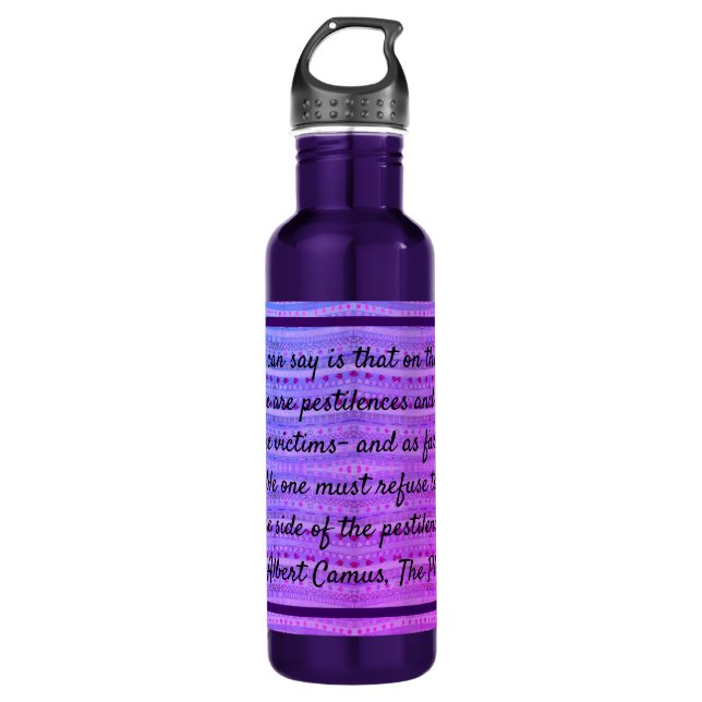 Pink and Purple Hearts & a Quote 710 Ml Water Bottle (Front)