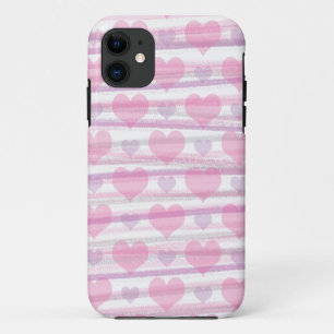 Pink and purple hearts phone case