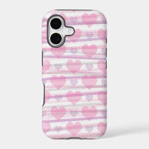 Pink and purple hearts phone case