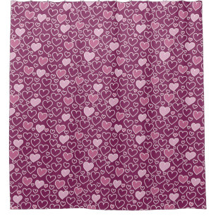 Pink and Purple Hearts Shower Curtain