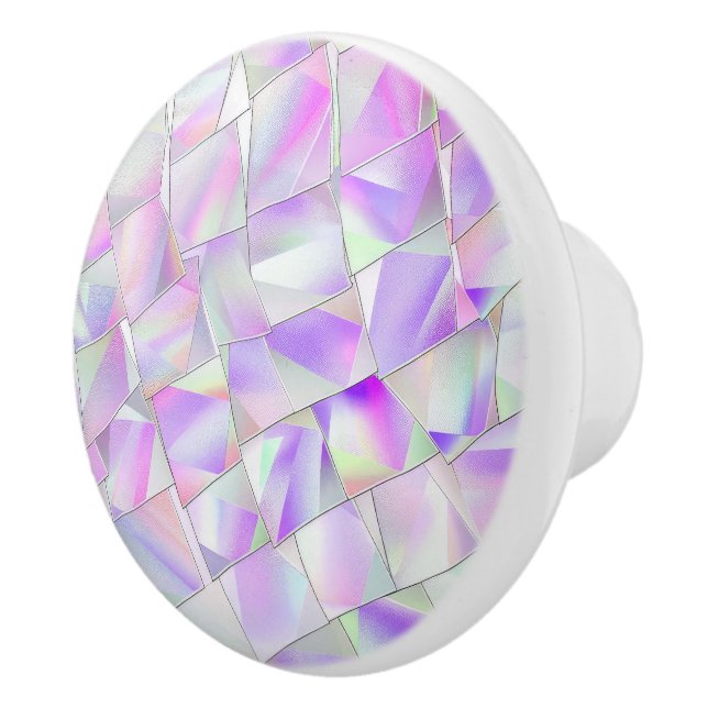 Pink and Purple Holographic Pattern Ceramic Knob (Right)