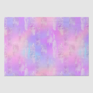 Pink and Purple Iridescent Brushstrokes Pattern Tissue Paper