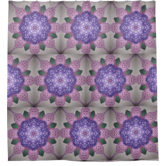 Pink And Purple Kaleidoscope Hydrangea Shower Curtain (Front)