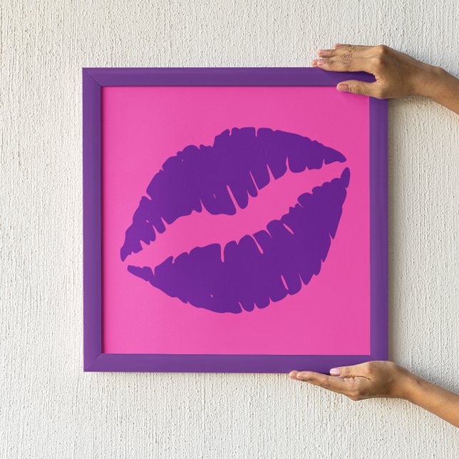 Pink and Purple Lipstick Kiss Poster (Creator Uploaded)