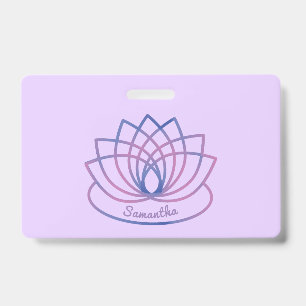 Pink and Purple  Lotus Flower ID Badge