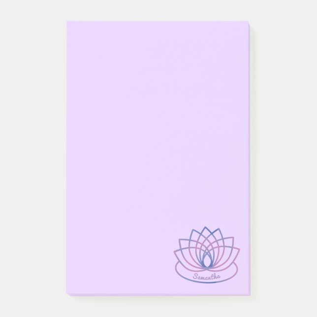 Pink and Purple  Lotus Flower Post-it Notes (Front)