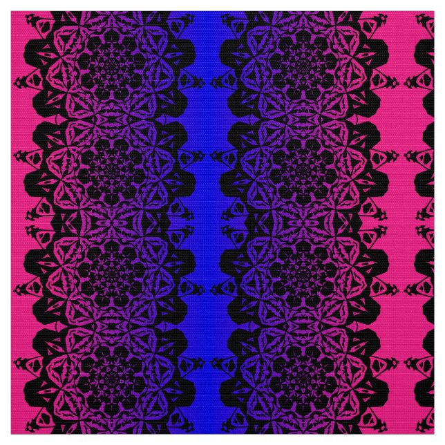  pink and purple Mandala flower Fabric (Swatch)