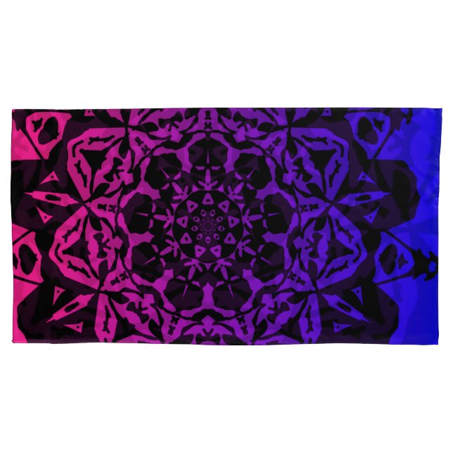  pink and purple Mandala flower Pillowcase (Front)