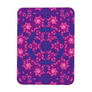 Pink and Purple Mandela Round Snowflakes Magnet