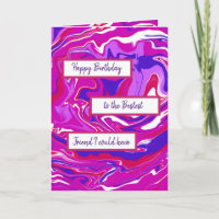 Pink and Purple Marble Art Happy Birthday Friend
