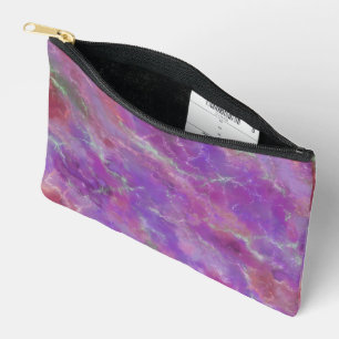 Pink And Purple Marble Pattern Accessory Pouch