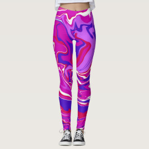 Pink and Purple Marble Swirl  Leggings