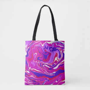 Pink and Purple Marble Swirls   Tote Bag