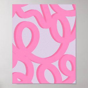 Pink And Purple Mid Century Modern Abstract Lines Poster