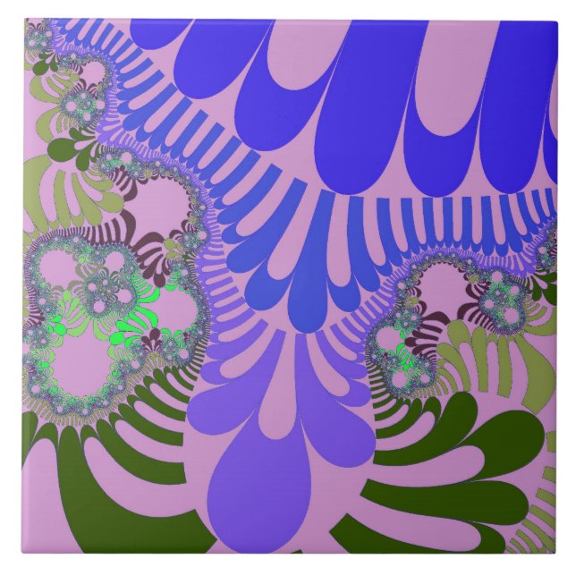 Pink and Purple Mod Ceramic Tile (Front)