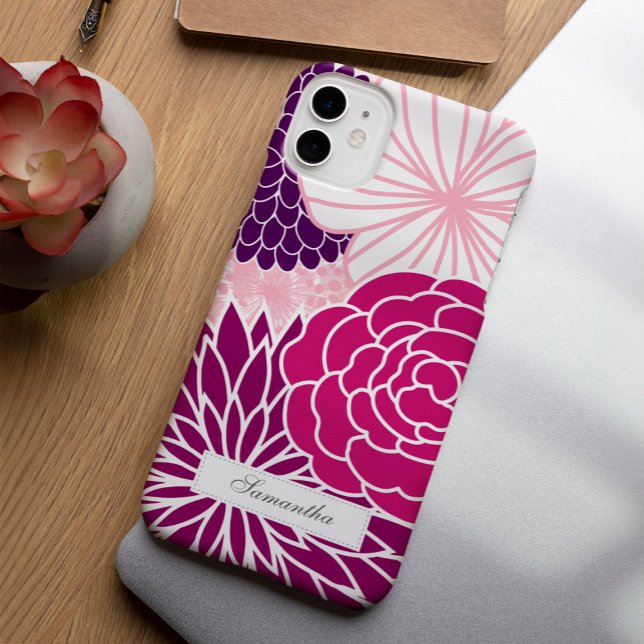 Pink and Purple Mod Floral Case-Mate iPhone Case (Creator Uploaded)