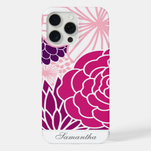 Pink and Purple Mod Floral iPhone 15 Pro Max Case