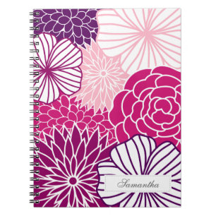 Pink and Purple Mod Floral Notebook