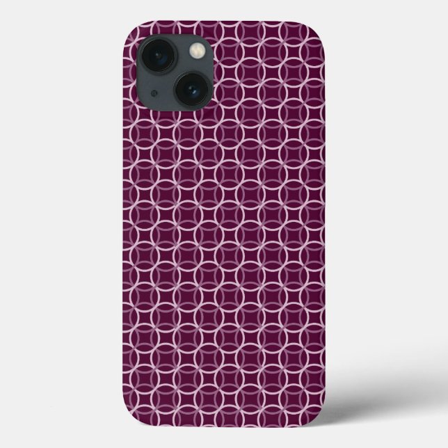 Pink and Purple Modern Circle Pattern Case-Mate iPhone Case (Back)