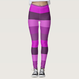 Pink and purple Monochrome Stripes Pattern Leggings