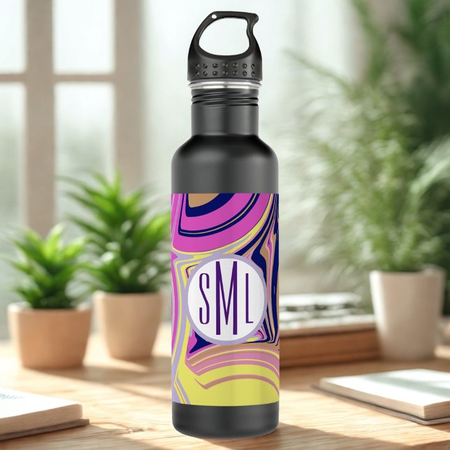 Pink and Purple Monogram 710 Ml Water Bottle (Creator Uploaded)