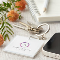 Pink and Purple Monogram Modern Business