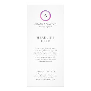Pink and Purple Monogram Modern Business Rack Card