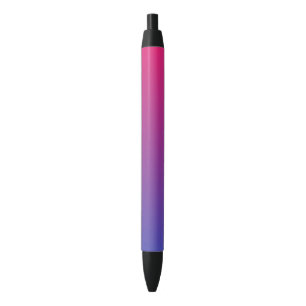 Pink and Purple Ombre Pattern Black Ink Pen