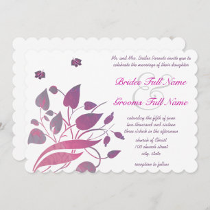 Pink and Purple Orchid Floral Wedding Invites
