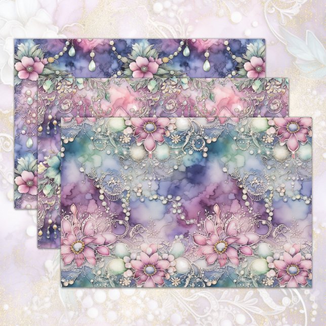 PINK AND PURPLE ORNATE ENCHANTING DECORATIVE PAPER (PINK AND PURPLE ORNATE ENCHANTING DECORATIVE PAPER)