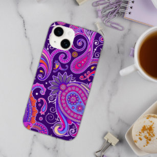 Pink and Purple Paisley Case-Mate iPhone 14 Case
